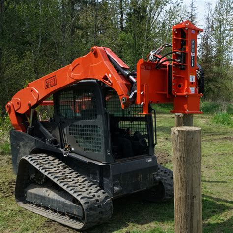 post driving attachment for skid steer|skid steer mounted post pounder.